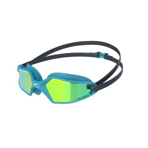 Image of Speedo Unisex-Youth Hydropulse Swimming Goggle | Comfortable Fit | Adjustable Design | Anti-fog | Anti-leak Goggles, Navy/Blue Bay/Gold Yellow, One Size
