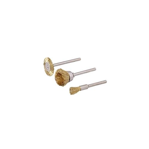 Image of Silverline 763601 Rotary Tool Brass Wire Brush Set 3pce 5, 15, 20 mm Dia
