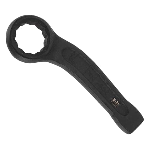 Image of sourcing map Striking Wrench 32mm 45# Steel Spraying 6-Point Flat Strike Wrench Slogging Ring Spanner Bend Handle Box End Striking Tool for Automotive Repair Furniture Assembly, Black