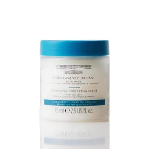 Image of Cleansing Scalp Purifying Scrub by ChristōPhe Rōbin with Sea Salt 75mL - Soothing Detox Treatment Detoxifying Shampoo For Sensitive & Oily Scalp [Mini/Travel Size]