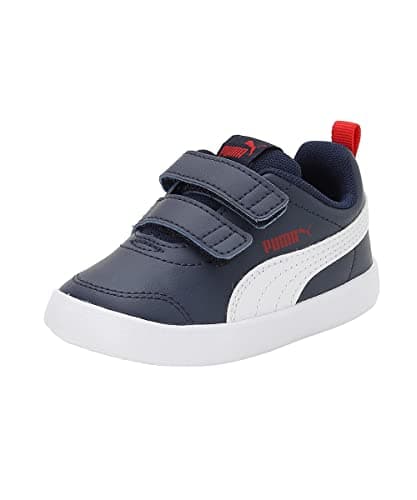 Image of Puma Unisex Kids Courtflex V2 V Inf Sneakers, Peacoat-High Risk Red, 9 UK