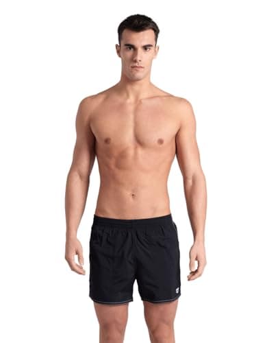 Image of Arena Bywayx R Men's Sea & Pool Swimsuit, Swimsuit in Comfortable Recycled Quick-Dry Fabric, Swimsuit with Inner Mesh Briefs and Side Pockets Black-White