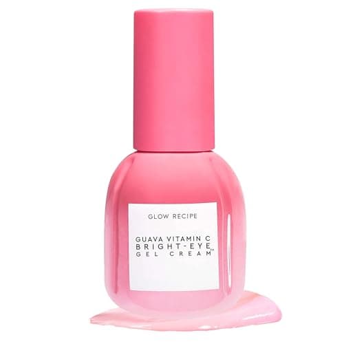 Image of Glow Recipe Guava Vitamin C Brightening Eye Gel - Niacinamide, Peptides & Green Caffeine Gentle Under Eye Cream for Dark Circles, Puffiness & Bags - Lightweight, Hydrating, Firming - Makeup Prep, 15ml