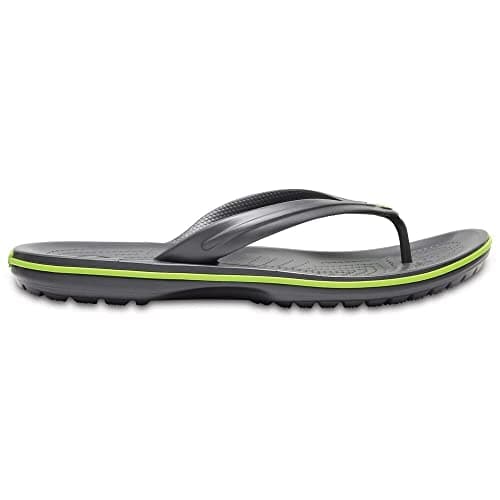 Image of Crocs Unisex Crocband Flip Flip Flops, Graphite Volt Green, 12 UK Men/ 13 UK Women