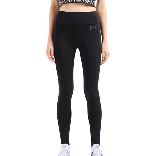 Image of Emporio Armani EA7 3DTP53 Women's High Waisted Leggings Core Lady in Stretch Cotton - 3DTP53, Black, XS
