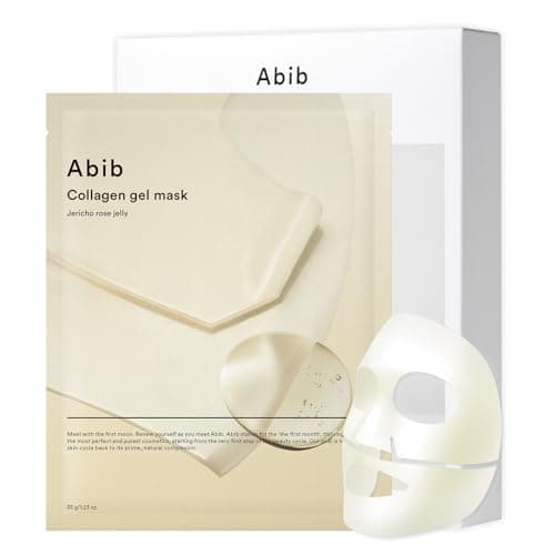 Image of Abib Collagen Gel Mask Jericho Rose Jelly (Nourishing) Korean Vegan Collagen, Cooling Nourishing Hyaluronic Acid Hydrogel Face Mask Skin Care 10 Sheets Hydrating (Sedum)