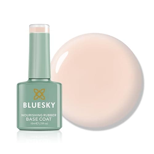 Image of Bluesky Rubber Base Coat 10ml – Nude Enchantment - BNR02, Base Gel for Nails, Strengthening Gel Base Coat for 21 Day Manicure, LED UV Lamp Required
