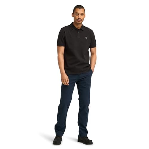 Image of Timberland Mens Millers River Pique Polo T-Shirt - Short Sleeved (Black.) XXL