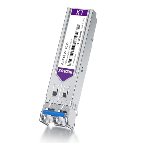 Image of REDLUX 1G SFP LX Singlemode Gbic Module, 1310nm SMF, Dual LC Connector, up to 20KM, Compatible for Cisco, Meraki, Ubiquiti UniFi, Mikrotik, Fortinet, Netgear, D-Link, Broadcom, Linksys