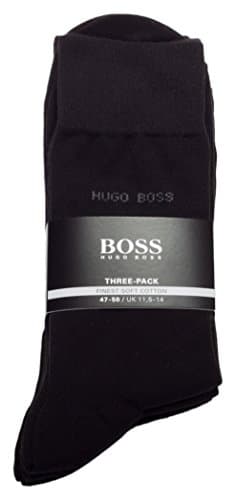 Image of BOSS Hugo Men's Threepack Rs Sp Calf Socks, Black (Black 001), 47/50