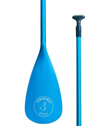 Image of Sandbanks Style Three piece Aluminium Lightweight SUP Paddleboard Paddle (Blue)