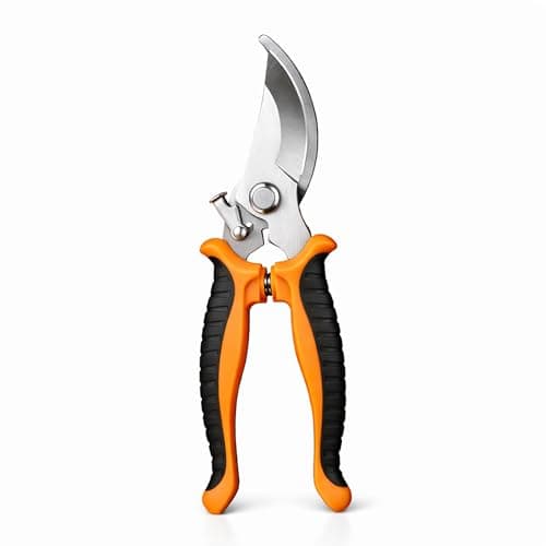 Image of Boulton Garden Secateurs – Stainless Steel Sharp Bypass Pruning Shears with Ergonomic Non-Slip Handle, Heavy Duty Hand Pruner for Plants, Flowers & Shrubs - Pruners Trimming Plant Scissors (Orange)