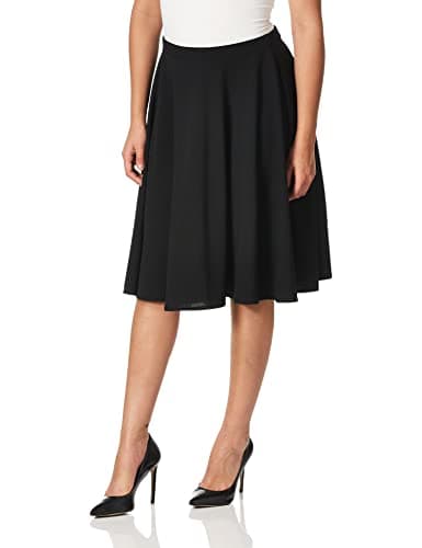 Image of Star Vixen womens9033-PT-PFull Knee Length Skater Skirt Skirt - Black - X-Large Petite