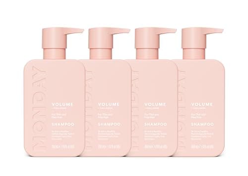 Image of MONDAY Haircare 4 x 350 ml VOLUME Shampoo with Hydrolysed Collagen & Macadamia Oil for Thin, Fine & Flat Hair