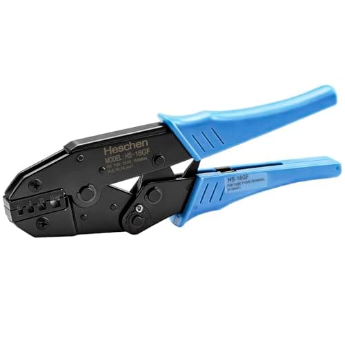 Image of Heschen Ratchet Crimping Plier, HS-16GF, Insulated Terminals & Tube Connector Crimping Tools, Use for 4-16 mm² (11-5 AWG), Blue