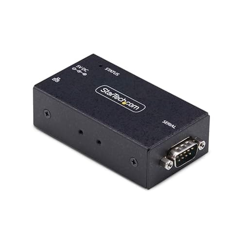 Image of StarTech.com 1-Port Serial to Ethernet Adapter, IP Serial Device Server For Remote RS232 Devices, Wall/DIN Rail, LAN to DB9