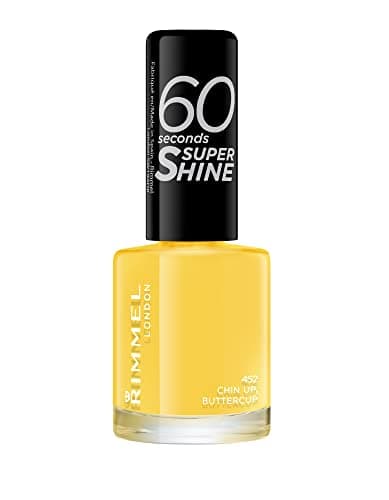 Image of Rimmel 60 Seconds Super Shine Nail Polish, Chin Up, Buttercup, Quick-Dry Nail Polish, Ultra-Shiny Finish, Easy to Apply, Vibrant Colour, Long-Wearing, Clean and Improved Formula, Vegan, 8ml