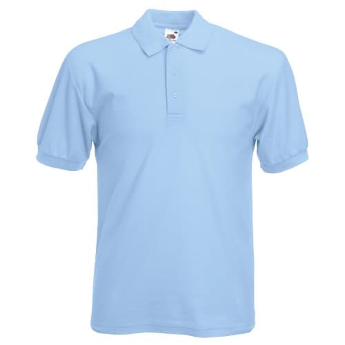 Image of Fruit of the Loom Mens 65/35 Pique Short Sleeve Polo Shirt (L) (Sky Blue)
