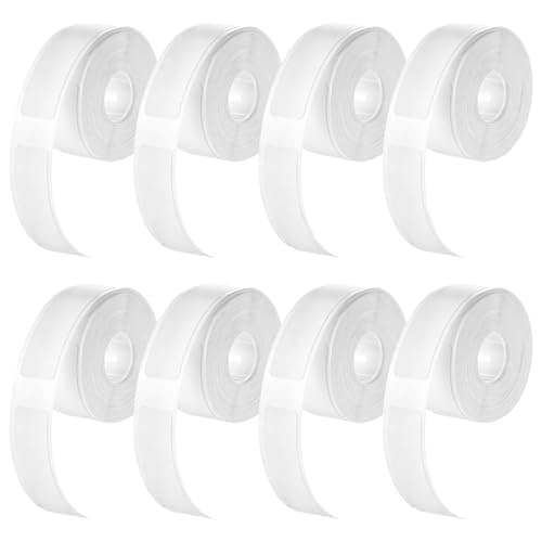 Image of HJZHII 8 Rolls Label Maker Tapes, 12 x 40mm Thermal Labels Sticker 1280 Pcs White Print Master Labels Self-Adhesive Thermal Label Printer Sticker for Office