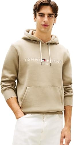 Image of Tommy Hilfiger Men's Tommy Logo Hoody Mw0Mw11599, GREEN, L