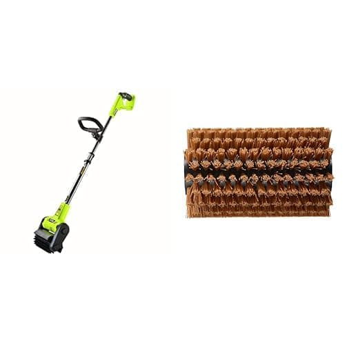 Image of Ryobi RY18PCB-0 ONE+ Patio Cleaner with Scrubbing Brush (Bare Tool), 18 V & RAC820 Wood Scrubbing Brush for RY18PCB-0 (Single)