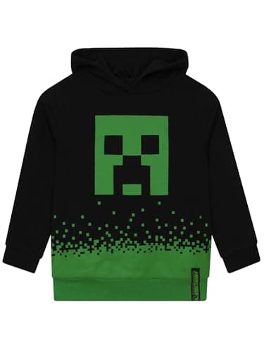 Image of Minecraft Hoodie For Boys | Creeper Hoodie | Gaming Clothes For Kids | 7-8 Years Black