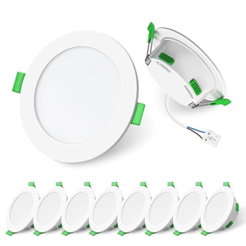 Image of ALUSSO LED Downlights Ceiling 4W/6W/8W Ultra Slim Dimmable Recessed Ceiling Lights IP44 for Bathroom, 3000K Warm White 4000K Neutral White 6500K Cool White Adjustable, Round White 10 Pack