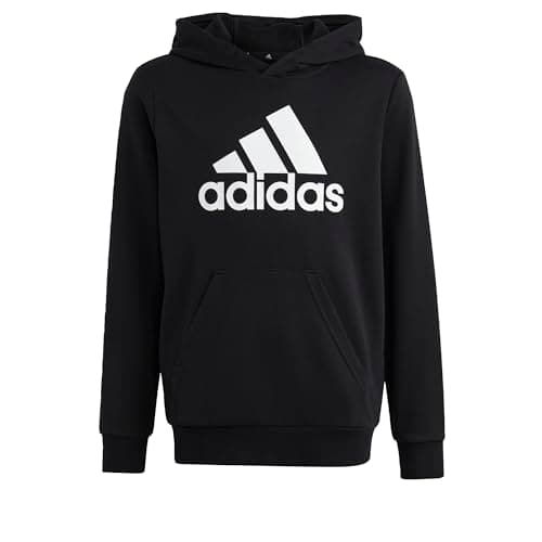 Image of adidas Unisex Kids Big Logo Essentials Cotton Hoodie, Black/White, 11-12 Years