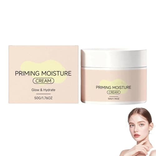 Image of Glow Velvet Priming Moisture Cream, Pore Blurring and Makeup Gripping Primer, Moisturizing and Nourishing Skincare for Soft Skin, Hydrate and Lock Makeup All Day, Korean Skin Care, 50g (1PC)