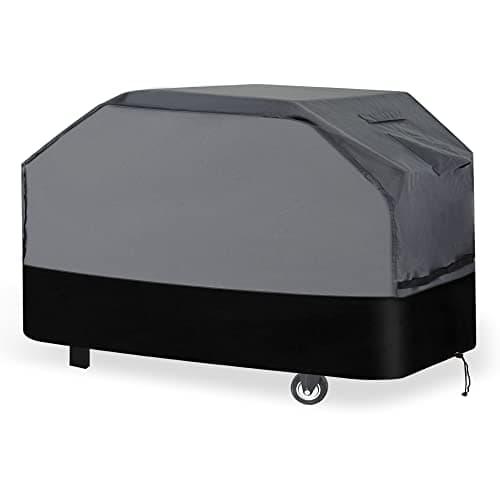 Image of Waykea Heavy Duty Grill Cover 193cm, 600D Oxford Water Resistant UV & Fade Resistant BBQ Cover for Weber Char-Broil Dyna Glo Nexgrill Charcoal Gas Grill (193W x 72D x 117H cm, Gray/Black)