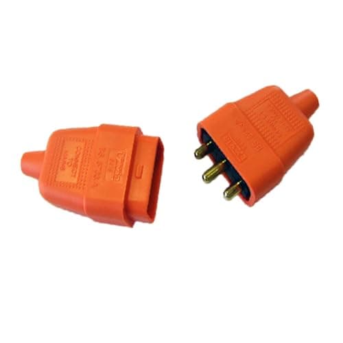 Image of 3 Pin 10A ORANGE Rubber Connector