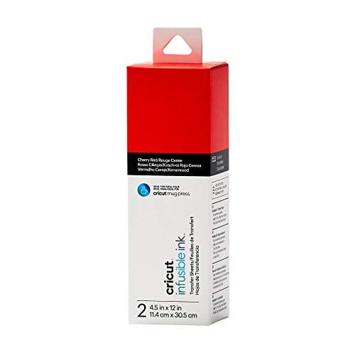 Image of Cricut Infusible Ink Transfer 2 Sheets | 11.4cm x 30.5cm (4.5" x 12") | Cherry Red | Ideal for use Mug Press