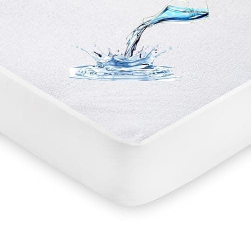 Image of IMFAA 100% Water & Moisture Proof Extra Deep Terry Towel Mattress Protector Topper Cover Anti Allergy and Breathable. (White, Cot(60x120x15) FBA)