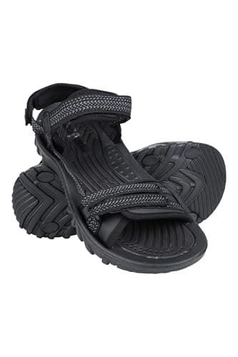 Image of Mountain Warehouse Cyprus Womens Sandal - Breathable Ladies Daily Use Shoes with Neoprene Lining - For Spring Summer, Beach, Walking, Hiking & Outdoors Black Adult Shoe Size 8