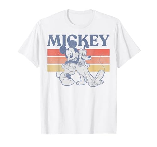 Image of Disney Mickey And Friends Mickey & Pluto Outline T-Shirt