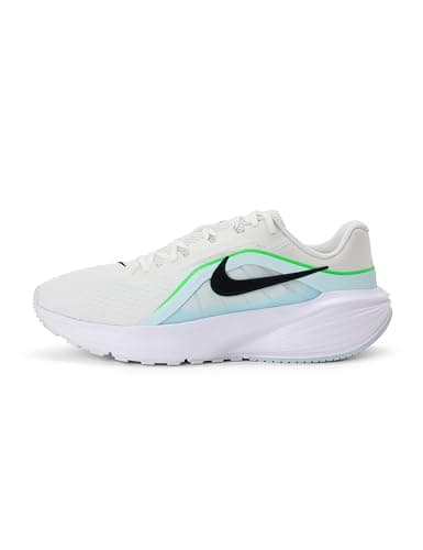 Image of Nike Men's Downshifter 14 Road Running Shoes, White/Black/Glacier Blue/Green Strike, 11