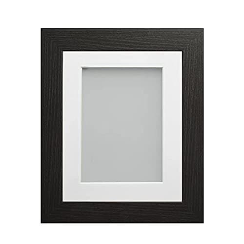 Image of Frame Company Watson Range Black 12x10 inch Picture Photo Frame with White Mount for Image 10x8 inch *Choice of Sizes* Fitted with Real Glass