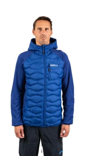 Image of ECOON ECOACTIVE Men's Blue Insulated Hybrid Hooded Jacket, blue, M