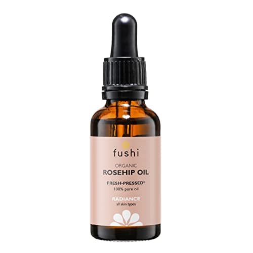 Image of Fushi Organic Rosehip Seed Oil 30ml Best for Scars, Fine Lines & Stretch Marks min Vitamin E 18.3 mcg/g Fresh-Pressed Ethical & Vegan Society Approved Manufactured in the UK