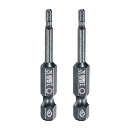 Image of sourcing map 2pcs Flat Hex Head Screwdriver Bits H2.5 (2.5mm) Magnetic Tip 1/4" Hex Shank 50mm (2") Long S2 Steel Metric Hexagonal Screw Drivers Drill Bit Wrench Socket, Blue