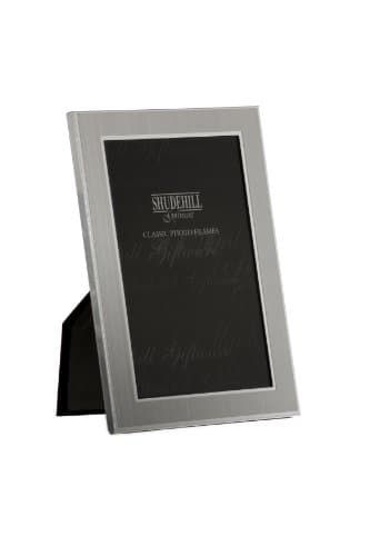 Image of Shudehill Giftware 3x5 Plain Satin Silver Classic Photo Frame Gift Present 24135