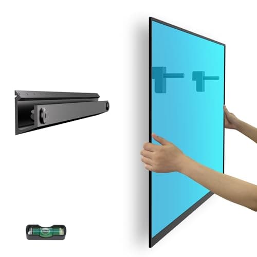 Image of Aetubree No Drill TV Wall Mount, TV Brackets for 22-55 inch Flat Screen TVs Ultra Slim TV Wall Bracket Universal Hold Up to 45KG, Max VESA 400x400mm, +5° Tilt, Easy Install (Black)