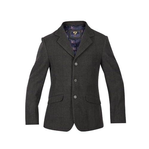 Image of Shires Aubrion Saratoga Mens Riding Jacket - Elm Green Check