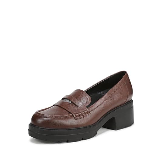 Image of Naturalizer Women's Lumos Loafers, Wide Fit, Brown Croco Leather, UK 6