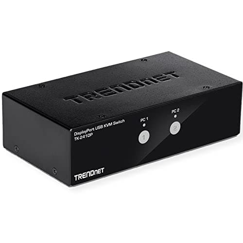 Image of TrendNET 2-Port DisplayPort KVM Switch TK-241DP, 3840 x 2160 pixels, W125923367 (TK-241DP, 3840 x 2160 pixels, 4K Ultra HD, Black)