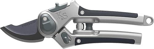 Image of Kent & Stowe Eversharp Bypass Secateurs, Adjustable Garden Shears Suitable for Live, Delicate Wood, All Year Round Garden Tools Made from Carbon Steel, Aluminium, and Ash Wood