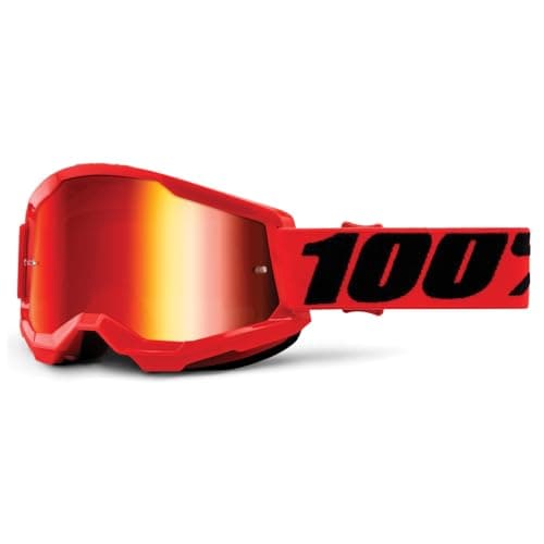 Image of 100% Strata 2 Youth MX Offroad Goggles Red w/Red Mirror Lens