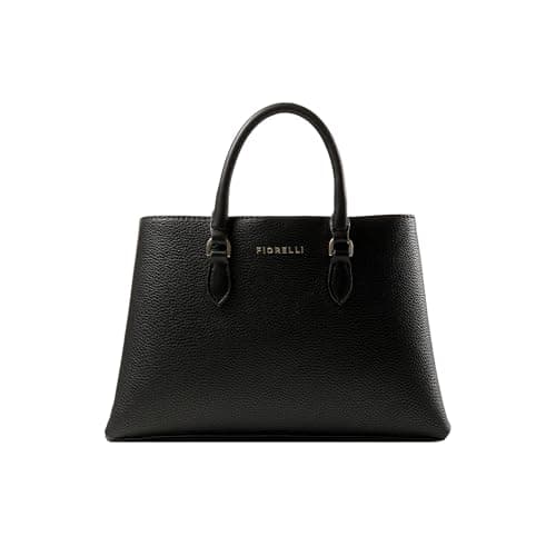 Image of Fiorelli Women's Emery Mini Satchel Bag, Stylish Handbag with Grab Handles & Crossbody Strap, Black Faux Leather