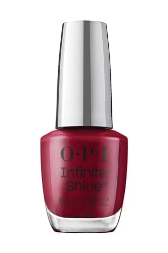 Image of OPI Infinite Shine Nail Polish - Malaga Wine - Gel Like & Long Lasting Red Nail Polish - with Pre-Cured Gel Technology & OPI Pro-Wide Brush (15ml)