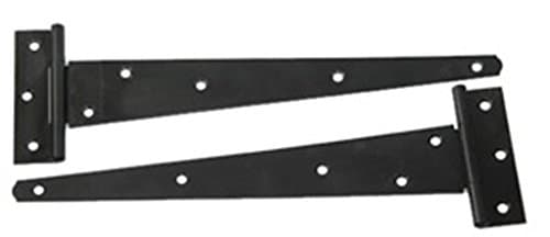 Image of 2x 12" Tee Hinges, Shed Door Hinge, Gate Hinge, Black